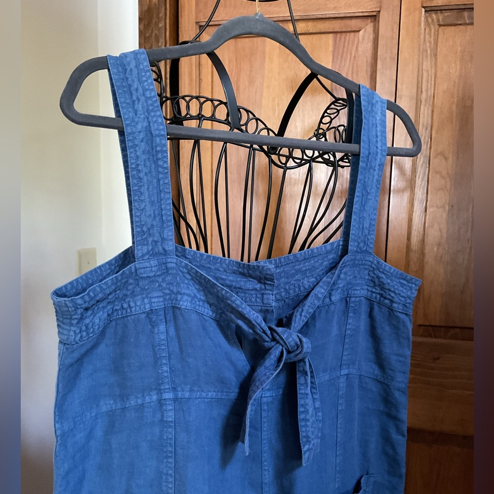 Wrap London linen jumpsuit, blue, 10 - Picture 7 of 12